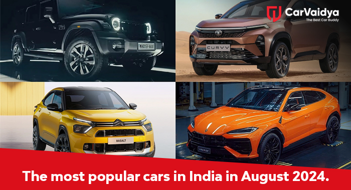 The most popular cars in India in August 2024.