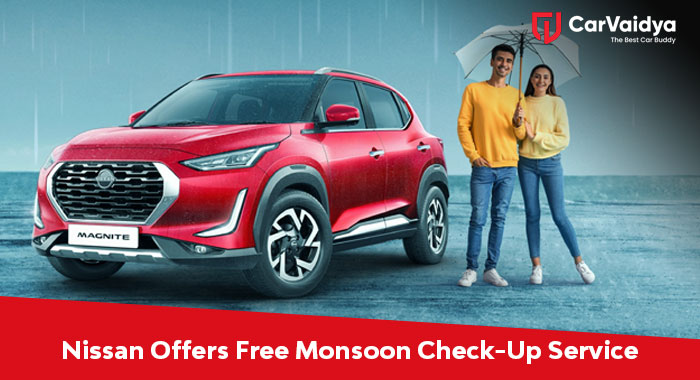 Nissan offers free monsoon check-up service, providing special offers and discounts.